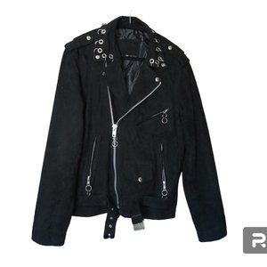 The Ragged Priest Black Leather Suede Womens Medium Jacket